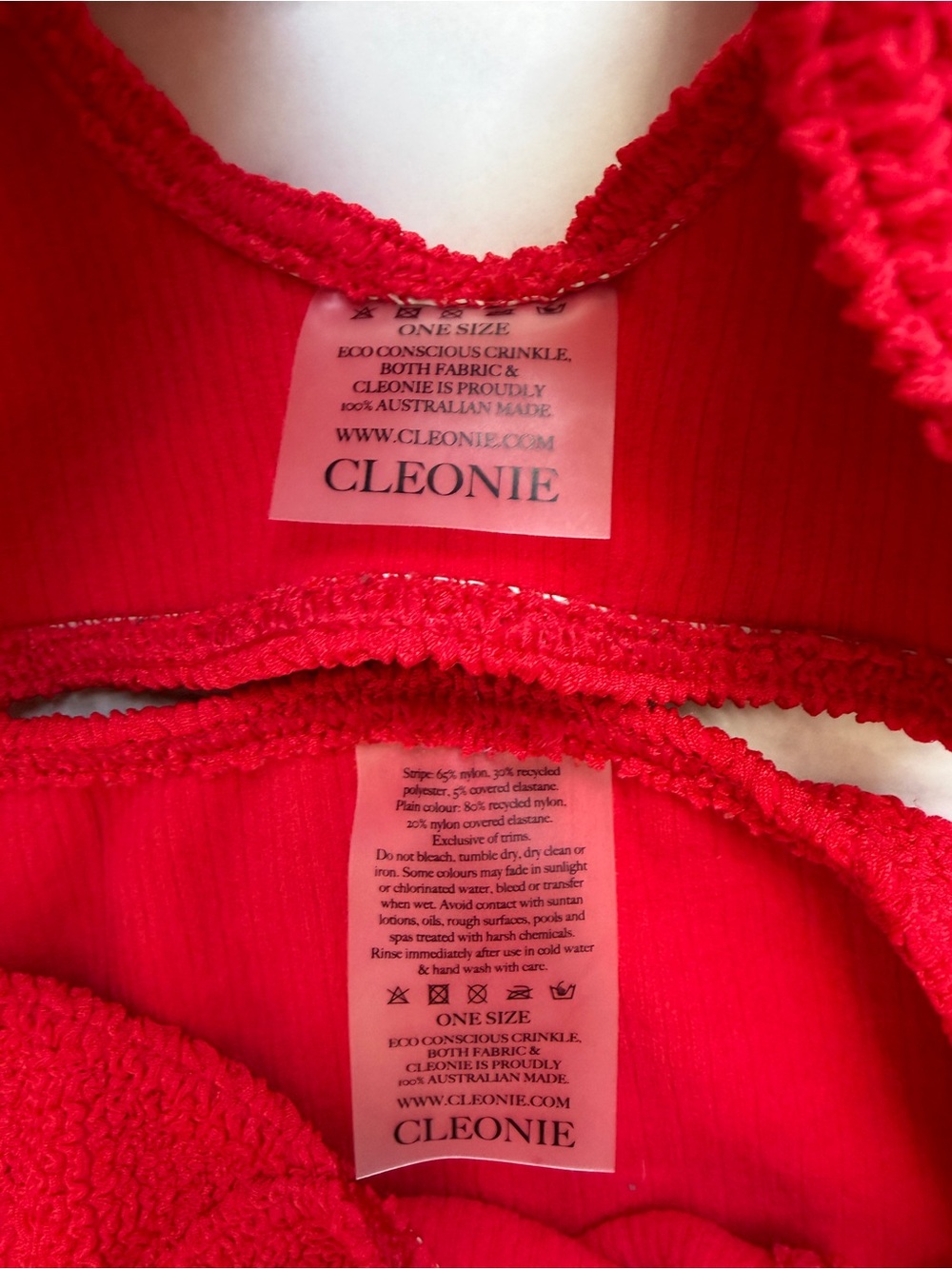 Cleonie Swim Red Bikini Set One Size NWT - Picture 4 of 4